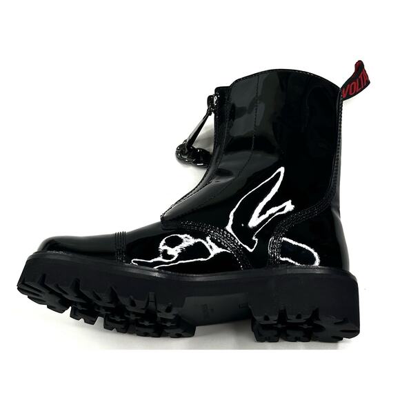 Zadig & Voltaire Joe Cecilia Black Patent Leather Chain Boots Womens EU 38/US 7 - Picture 8 of 14